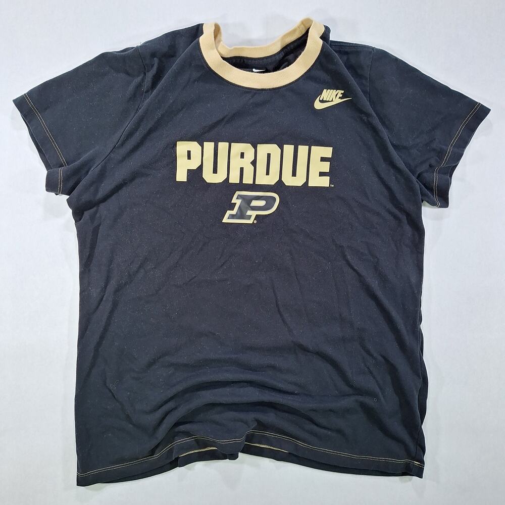 Nike Women's Large Purdue Boilermakers Black Graphic Short Sleeve T-Shirt